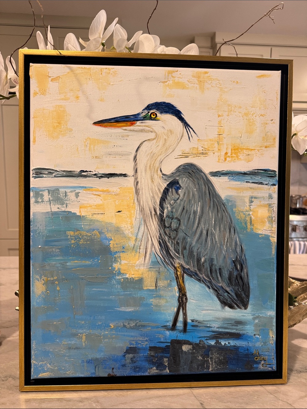 Blue Heron original acrylic painting 🖼️